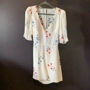 NWOT Reformation Floral Cream Dress